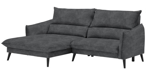 ECKSOFA in Velours Anthrazit  - Anthrazit/Schwarz, Design, Holz/Textil (170/238cm) - Carryhome