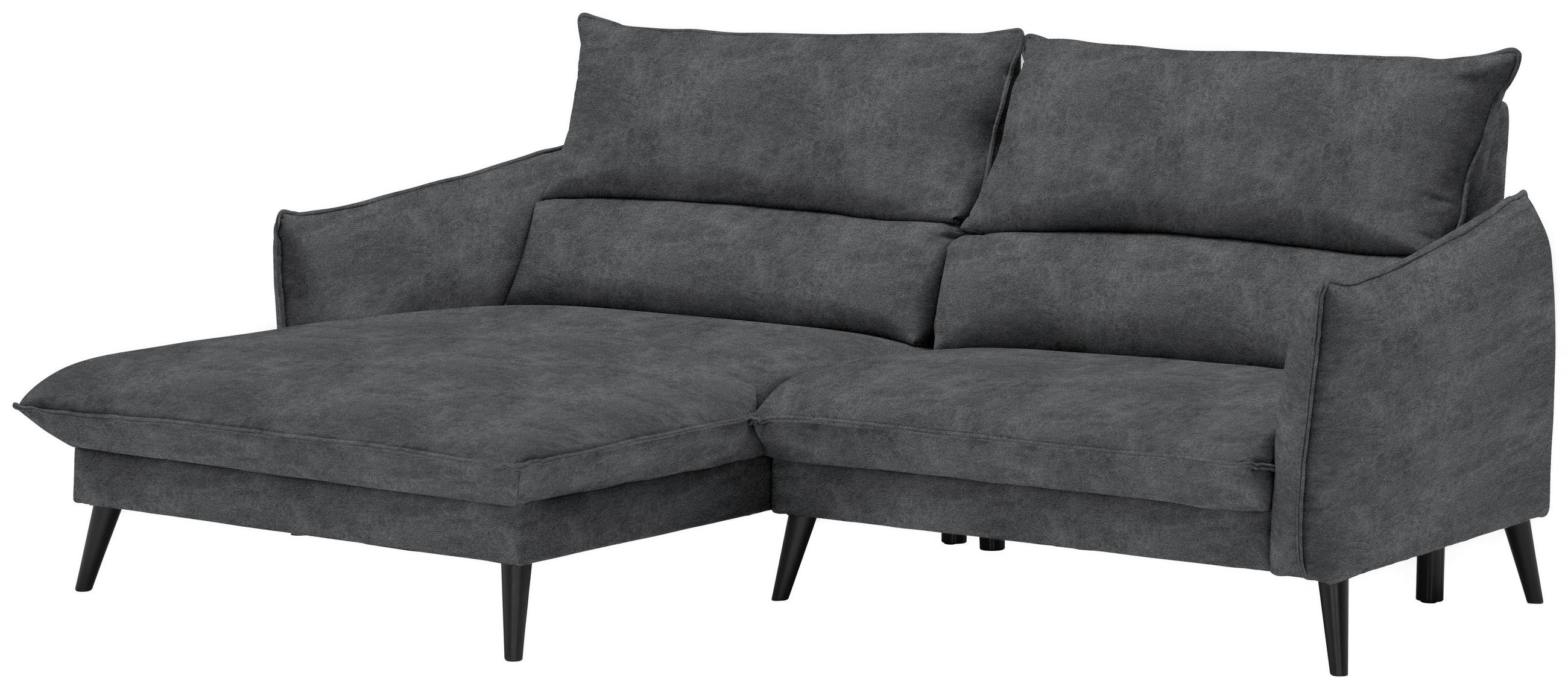 ECKSOFA Anthrazit Velours  - Anthrazit/Schwarz, Design, Holz/Textil (170/238cm) - Carryhome