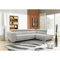 SEDEŽNA GARNITURA, šenilja svetlo siva  - barve kroma/svetlo siva, Design, tekstil (301/207cm) - Xora