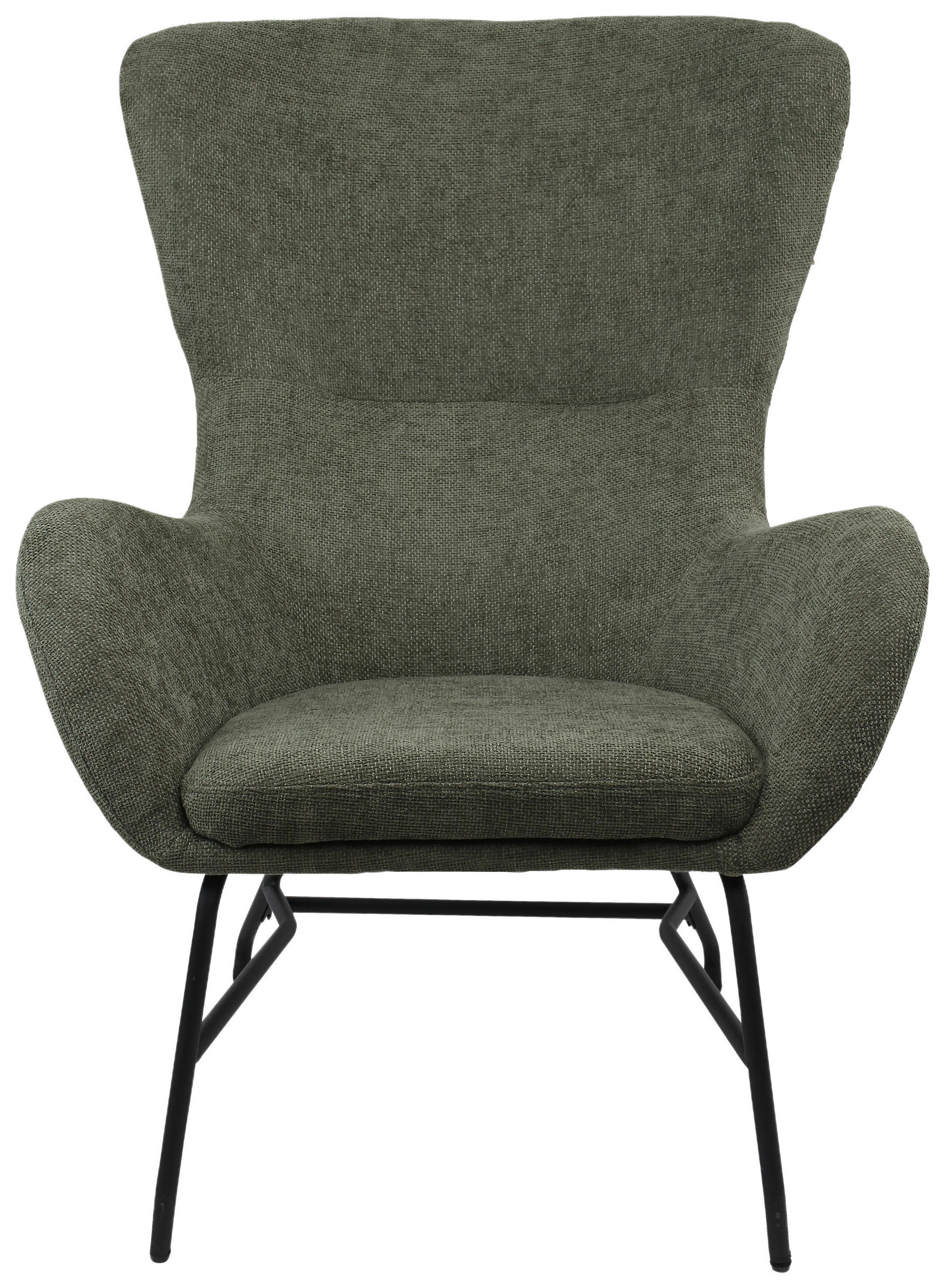 SESSEL in Bouclé Grün  - Schwarz/Grün, MODERN, Textil/Metall (77/106.5/84cm) - Livetastic