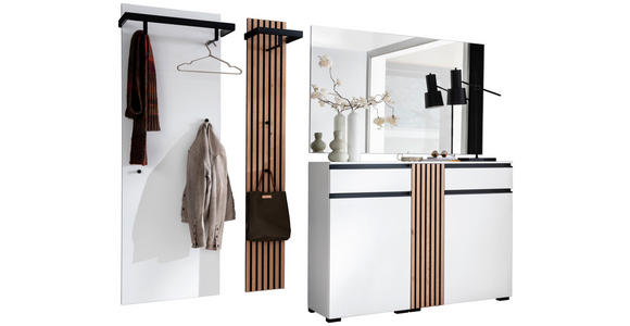 GARDEROBE 4-teilig  in 270/200/38 cm  - Eichefarben/Weiß, Design, Holz/Holzwerkstoff (270/200/38cm) - Moderano