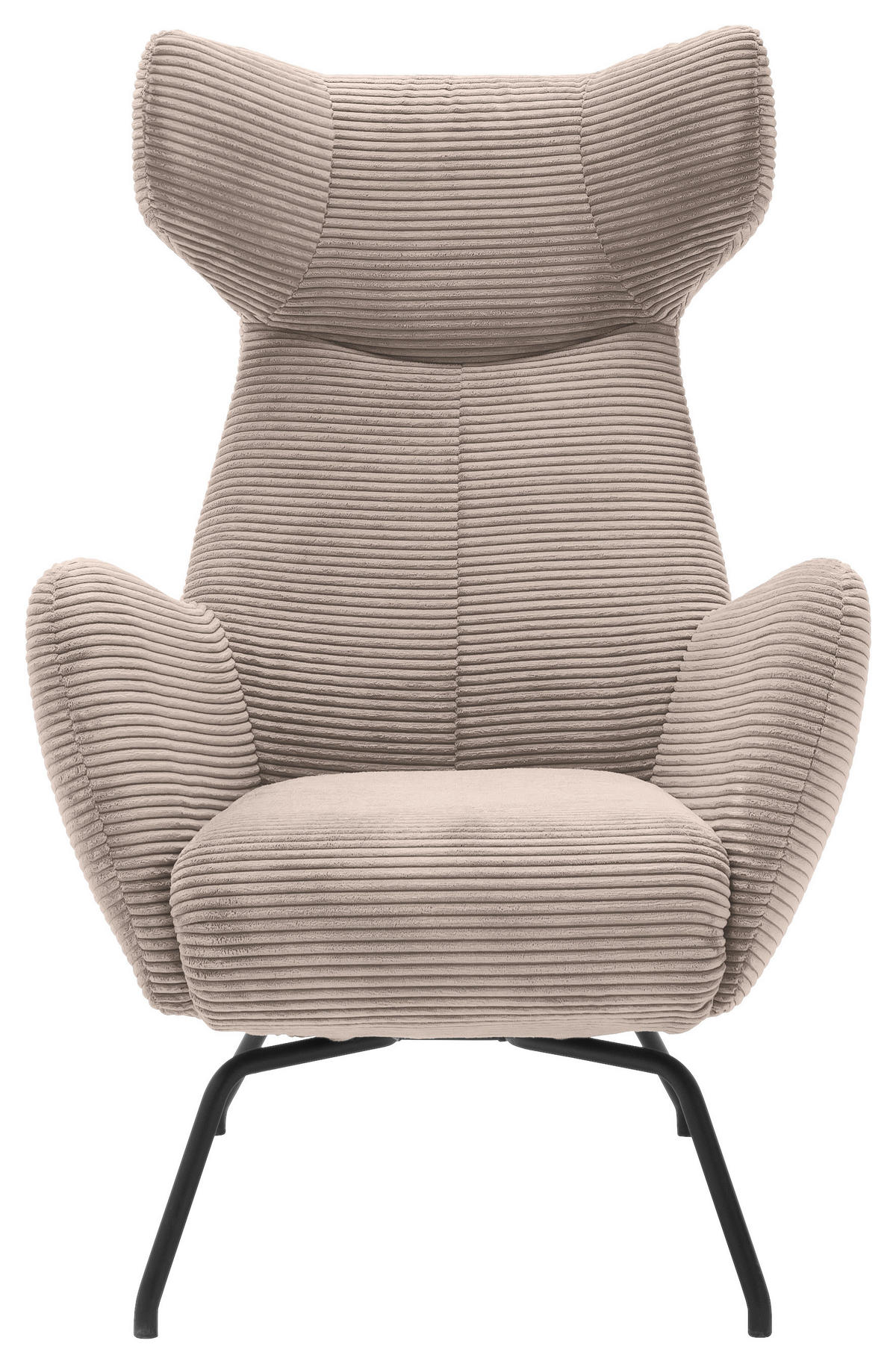 OHRENSESSEL in Cord Taupe  - Taupe/Schwarz, Design, Textil/Metall (79/117/82cm) - Lomoco