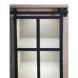 VITRINE  in Hartholz Mangoholz Schwarz, Graubraun  - Graubraun/Schwarz, LIFESTYLE, Glas/Holz (90/135/42cm) - Landscape