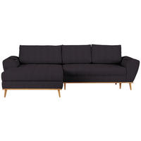 HÖRNSOFFA i vävt tyg svart  - svart/ekfärgad, Design, trä/textil (175/282cm) - Livetastic