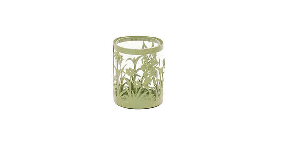 TEELICHTHALTER - Grün, Natur, Glas/Metall (8/10,2cm) - Ambia Home