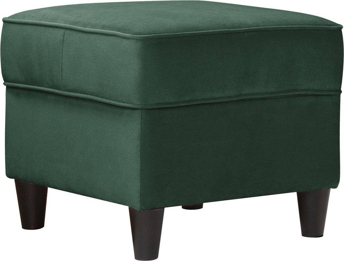 HOCKER in Textil Grün  - Schwarz/Grün, Design, Holz/Textil (52/45/52cm) - MID.YOU