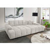 BIGSOFA in Bouclé Weiß  - Schwarz/Weiß, MODERN, Kunststoff/Textil (304/87/155cm) - Livetastic
