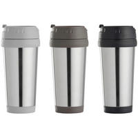 TERMOSKANNA   0,45 l  - mörkgrå/aluminiumfärg, Klassisk, metall/plast (0,45l)