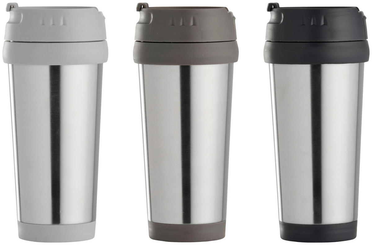 TERMOSKANNA   0,45 l  - mörkgrå/aluminiumfärg, Klassisk, metall/plast (0,45l)