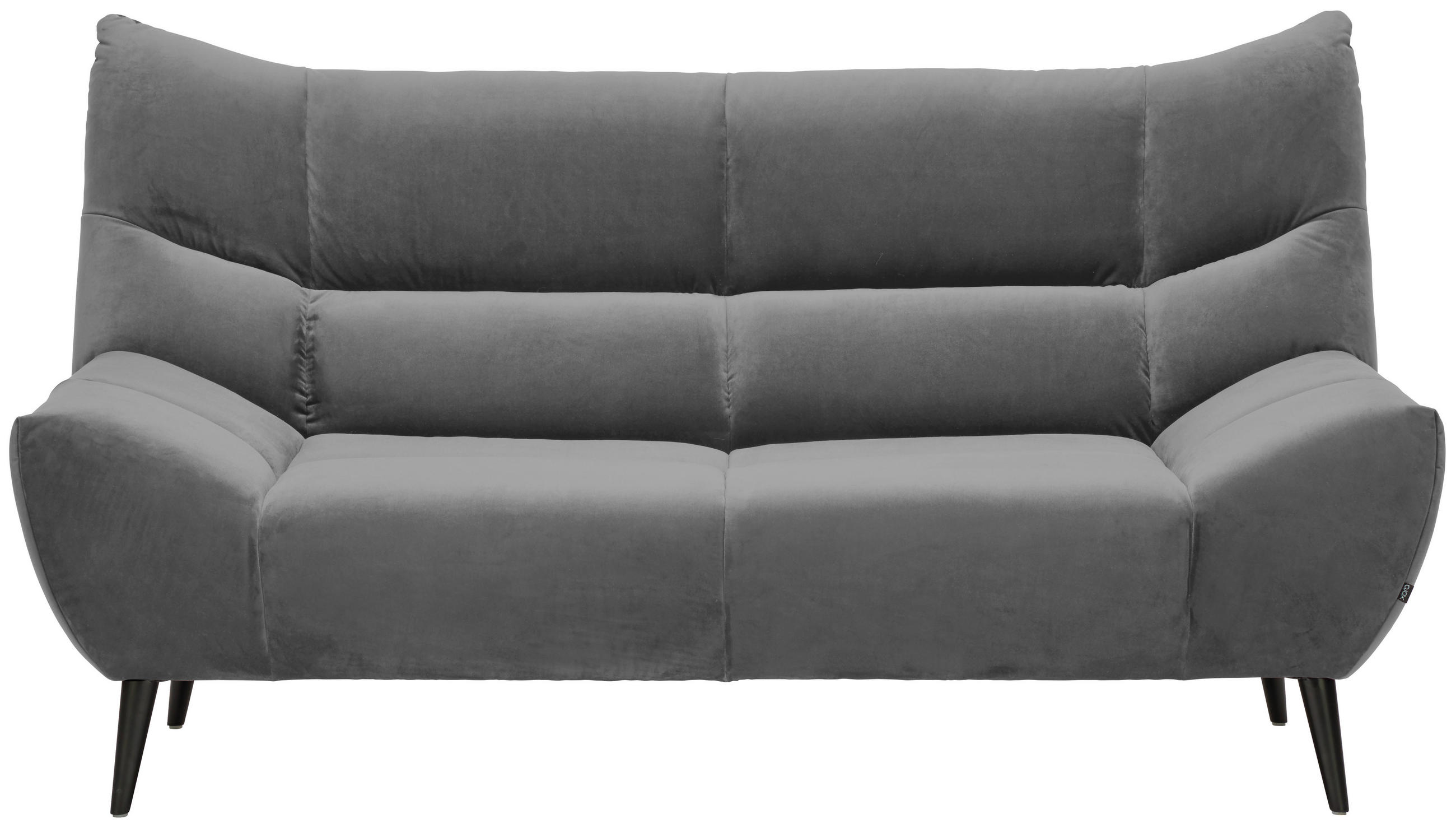 2-SITZER-SOFA Mikrofaser Grau  - Schwarz/Grau, Design, Textil/Metall (190/106/99cm) - Xora