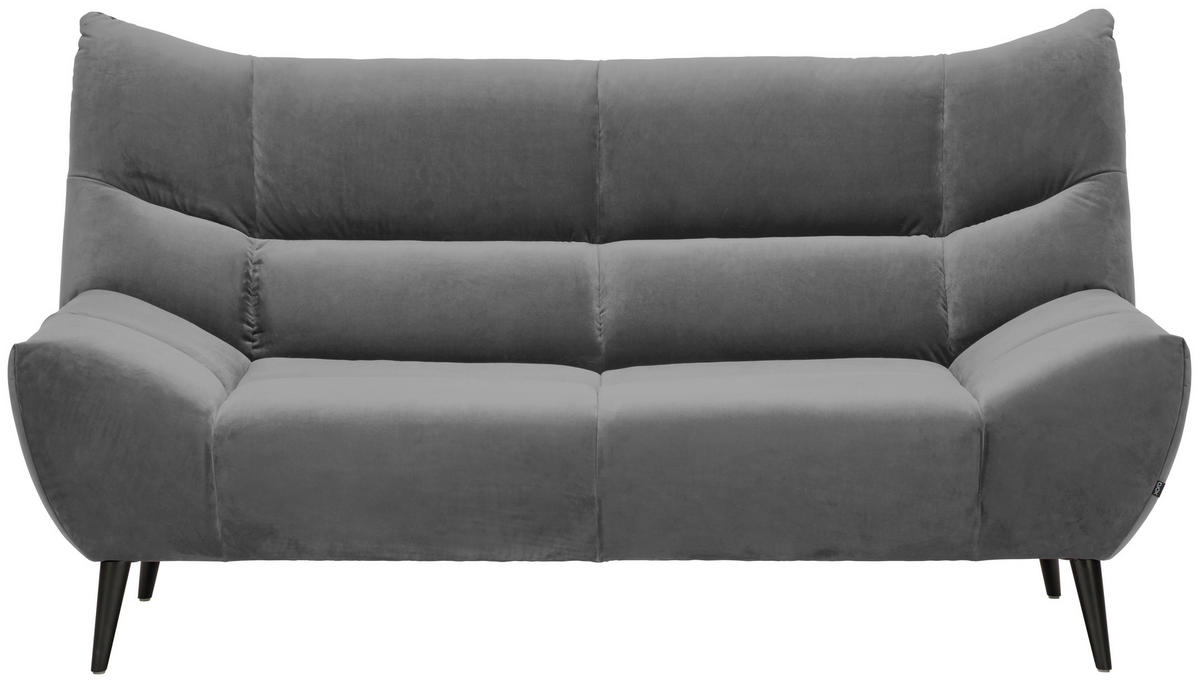 2-SITZER-SOFA Mikrofaser Grau  - Schwarz/Grau, Design, Textil/Metall (190/106/99cm) - Xora