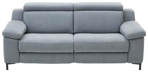 2,5-SITZER Chenille Pastellblau - Pastellblau/Schwarz, Design, Textil/Metall (188/84-104/104cm) - Valdera