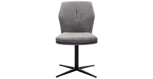 STUHL in Eisen Mikrofaser Metall, Textil - Schwarz/Grau, Design, Textil/Metall (48/88/63cm) - Novel