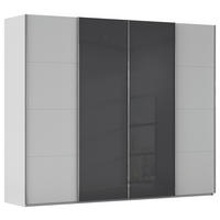 SCHWEBETÜRENSCHRANK 271/235/68 cm,  in Schwarz, Seidengrau, 4 Tür(en)  - Chromfarben/Seidengrau, KONVENTIONELL, Glas/Holzwerkstoff (271/235/68cm) - Novel