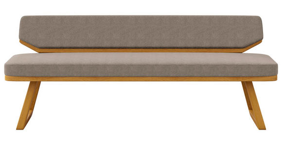 SITZBANK 190/80/52 cm Flachgewebe Eichefarben, Grau Eiche massiv  - Eichefarben/Grau, Basics, Holz/Textil (190/80/52cm) - Carryhome