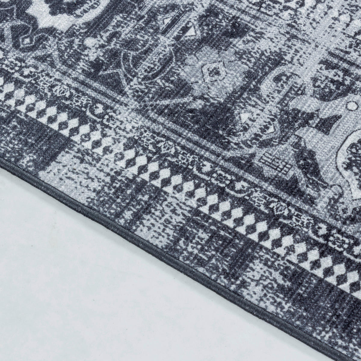 FLACHWEBETEPPICH 80/150 cm Fiesta Schwarz  - Schwarz, Design, Leder/Textil (80/150cm) - Novel