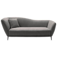 RÉCAMIERE Platinfarben Chenille Zierkissen, Rücken echt  - Platinfarben/Schwarz, KONVENTIONELL, Textil/Metall (224/70/97cm) - Hom`in