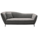 RÉCAMIERE Platinfarben Chenille Zierkissen, Rücken echt  - Platinfarben/Schwarz, KONVENTIONELL, Textil/Metall (224/70/97cm) - Hom`in