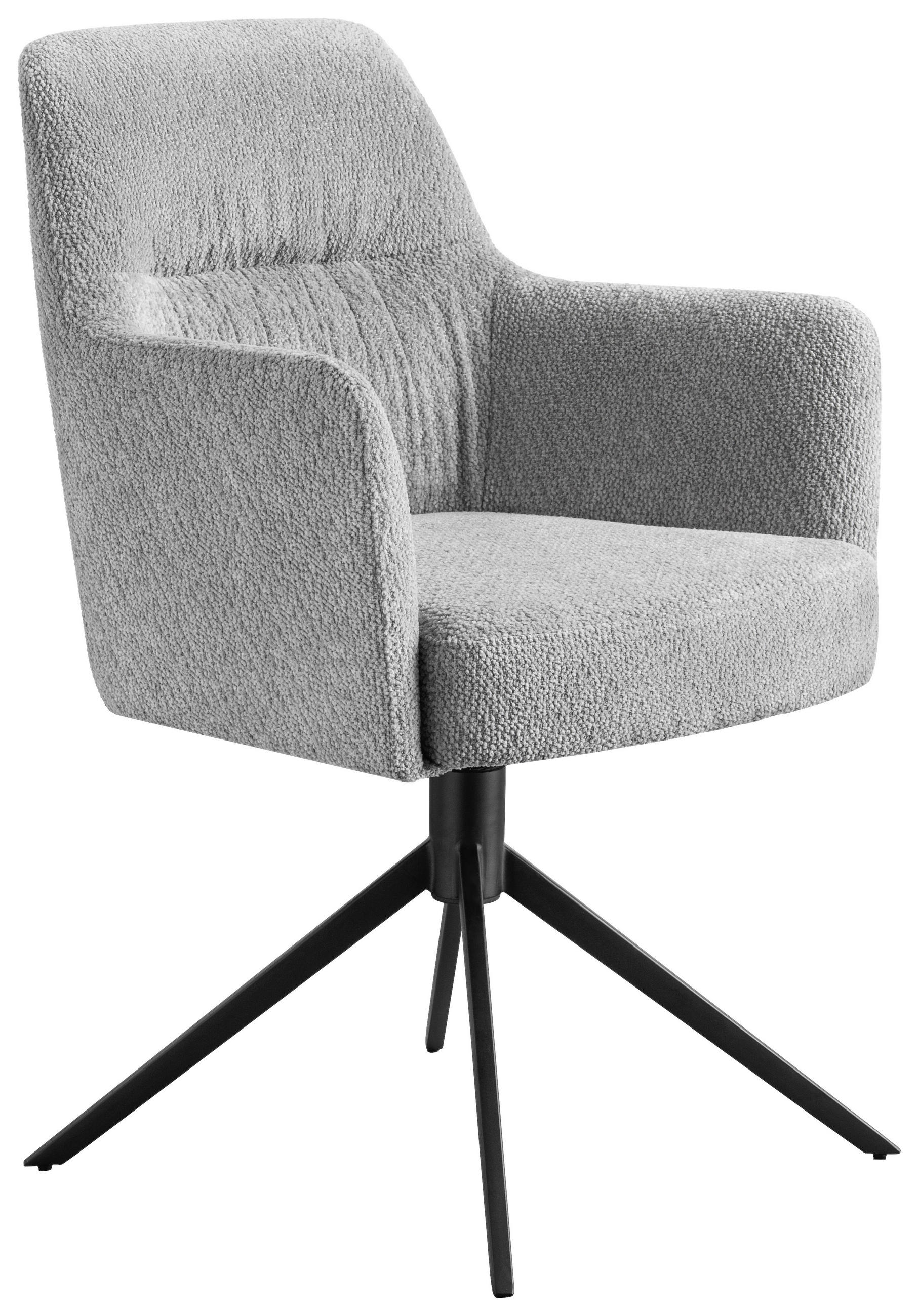 ARMLEHNSTUHL  Sitzfläche 360° drehbar Mikrofaser  Grau  - Schwarz/Grau, Design, Textil/Metall (62/88/60cm) - Stylife