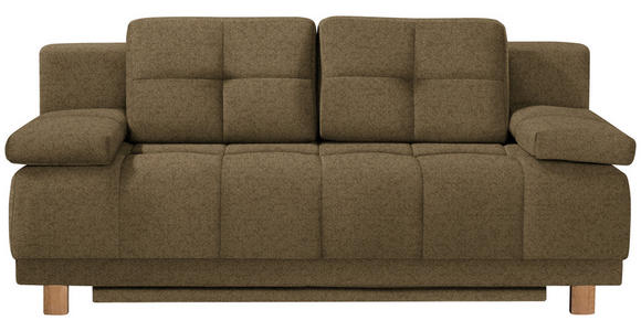 BOXSPRINGSOFA in Webstoff Hellgrün  - Eichefarben/Hellgrün, MODERN, Holz/Textil (202/92/104cm) - Novel