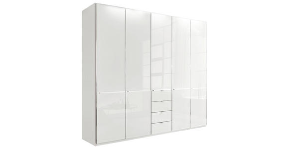 KLEIDERSCHRANK in Weiß - Chromfarben/Weiß, KONVENTIONELL, Glas/Holzwerkstoff (250/216/58cm) - Novel