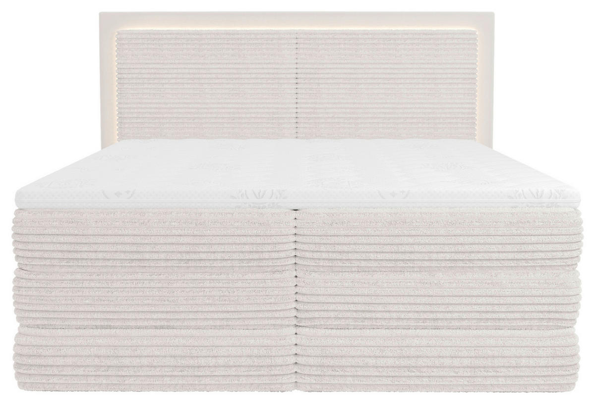 KONTINENTALSÄNG 180/200 cm  i cremefärgad  - svart/cremefärgad, Trend, trämaterial/trä (180/200cm) - Visionight
