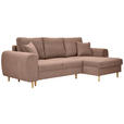 ECKSOFA Altrosa Webstoff  - Altrosa/Naturfarben, KONVENTIONELL, Holz/Textil (250/145cm) - Carryhome