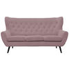 3-SITZER-SOFA Cord Rosa  - Schwarz/Rosa, Design, Holz/Textil (187/101/95cm) - Stylife