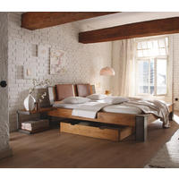 BETT 160/200 cm  in Eichefarben  - Chromfarben/Eichefarben, Design, Holz (160/200cm) - Hasena