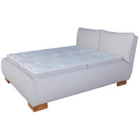 PAT TAPIȚAT 160/200 cm  in gri  - culoare lemn stejar/gri, Basics, lemn/textil (160/200cm) - Novel