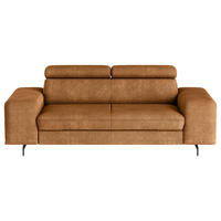 3-SITZER-SOFA in Chenille Cognac  - Cognac/Schwarz, Textil/Metall (217/81/100cm) - MID.YOU