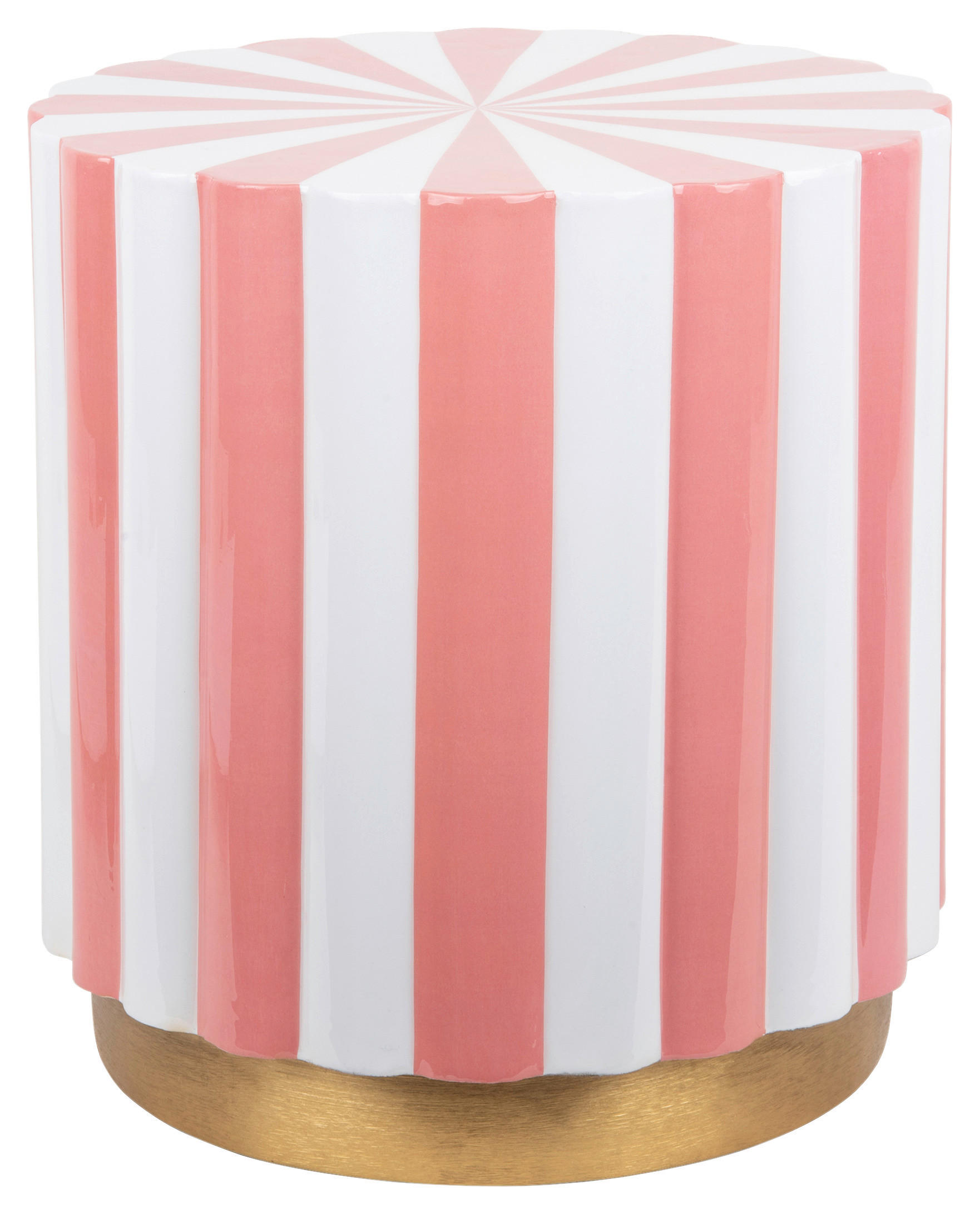 HOCKER in Metall Pink, Weiß  - Pink/Weiß, Basics, Metall (40/41/40cm)