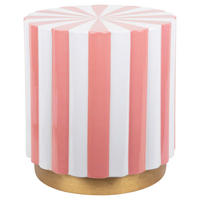 HOCKER in Metall Pink, Weiß  - Pink/Weiß, Basics, Metall (40/41/40cm)