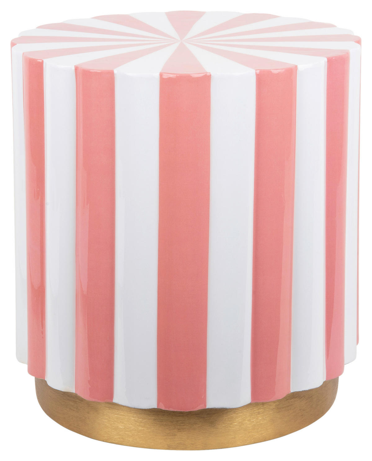 HOCKER in Metall Pink, Weiß  - Pink/Weiß, Basics, Metall (40/41/40cm)