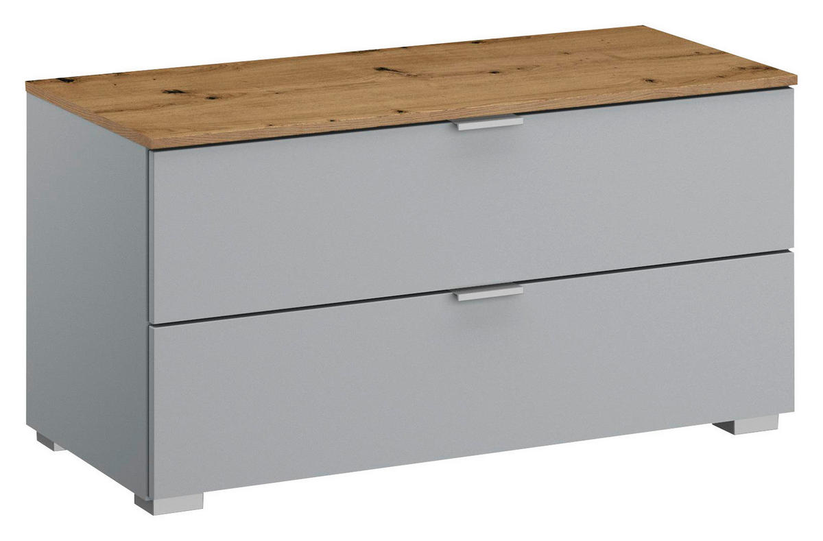 KOMMODE  in 80/42/42 cm  - Eichefarben/Alufarben, Trend, Holzwerkstoff/Kunststoff (80/42/42cm) - Stylife