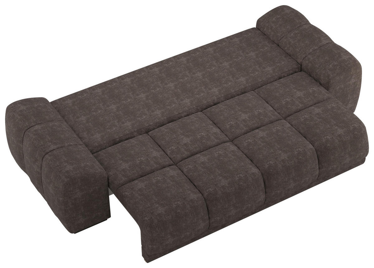 BIGSOFA Chenille Graphitfarben  - Schwarz/Graphitfarben, KONVENTIONELL, Kunststoff/Textil (266/89/104cm) - Carryhome