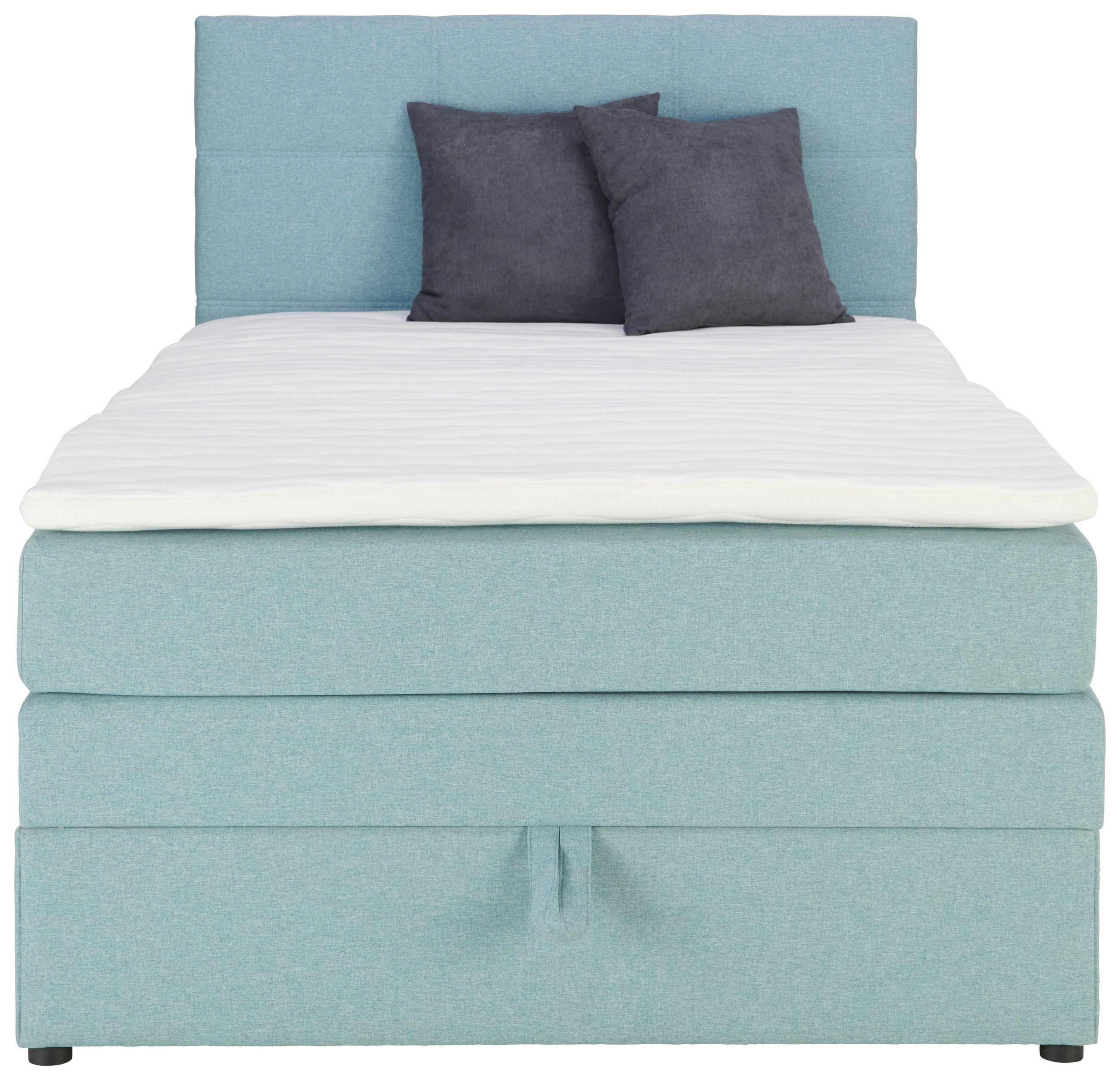BOXSPRINGBETT 120/200 cm  in Hellblau  - Schwarz/Hellblau, Konventionell, Kunststoff/Textil (120/200cm) - Welnova