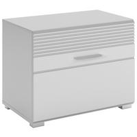 GARDEROBNA KLOP bela, bela, visoki sijaj - srebrne barve/bela, Design, umetna masa/leseni material (60/47/37cm) - Carryhome