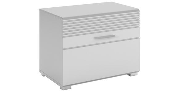 GARDEROBENBANK Linus  in 60/47/37 cm  - Weiß Hochglanz/Silberfarben, Design, Kunststoff (60/47/37cm) - Carryhome