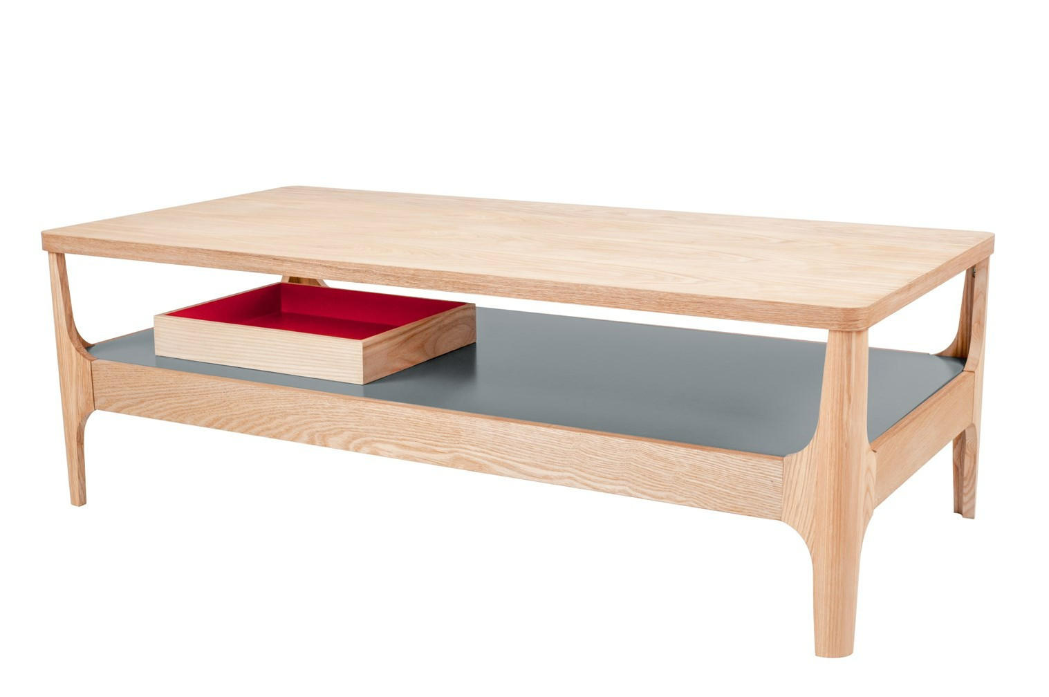 Kayoom Couchtisch Grau, Esche 60x40x120 cm