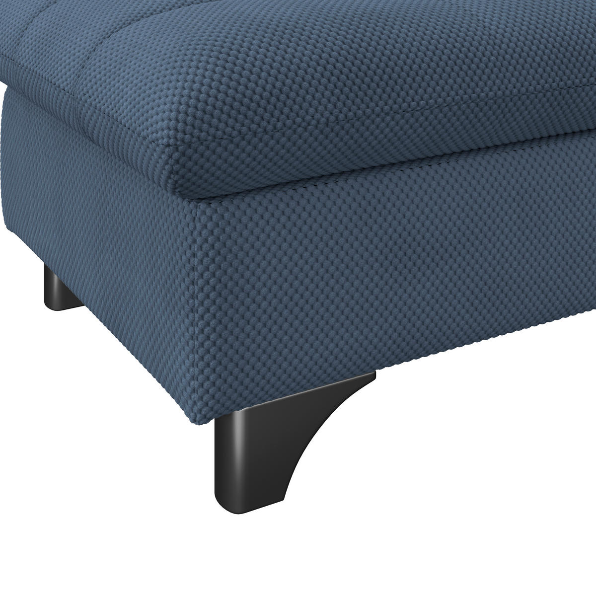 HOCKER Chenille Dunkelblau  - Chromfarben/Dunkelblau, KONVENTIONELL, Textil/Metall (108/46/108cm) - Livetastic