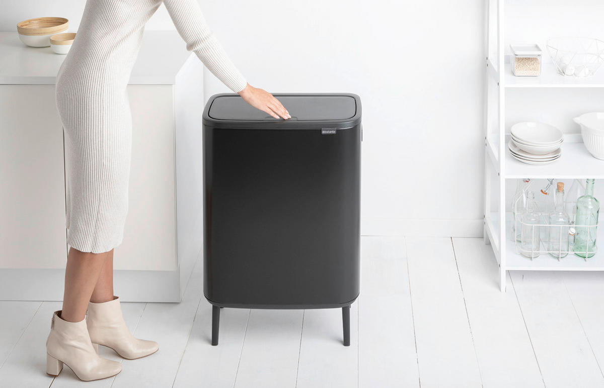 KOŠ ZA SMETI - črna, Basics, umetna masa (54.5/81.5/31.2cm) - Brabantia
