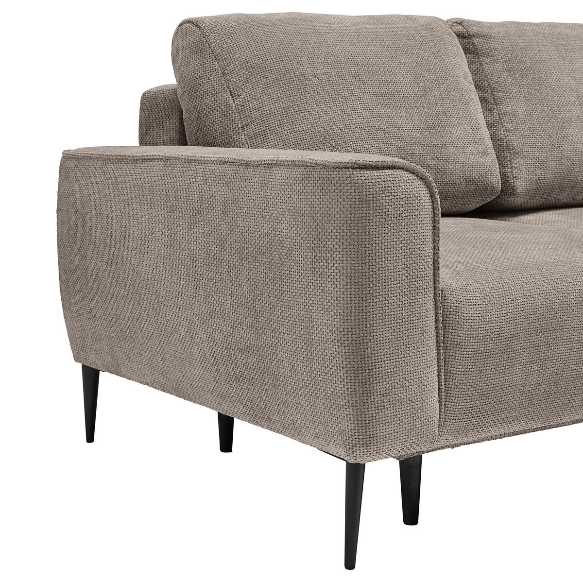 HÖRNSOFFA i vävt tyg beige  - beige/svart, Modern, metall/textil (255/164cm) - MID.YOU