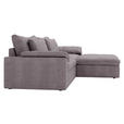 ECKSOFA  in Webstoff Grau, Lila  306/198 cm  - Lila/Schwarz, MODERN, Kunststoff/Textil (306/198cm) - Carryhome