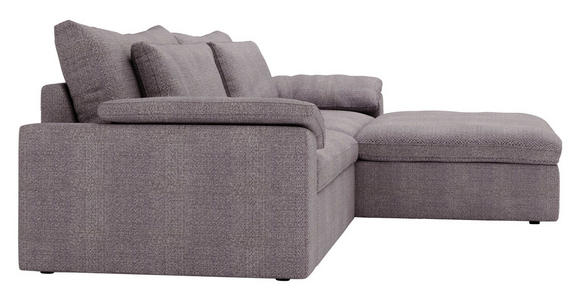 ECKSOFA  in Webstoff Grau, Lila  306/198 cm  - Lila/Schwarz, MODERN, Kunststoff/Textil (306/198cm) - Carryhome