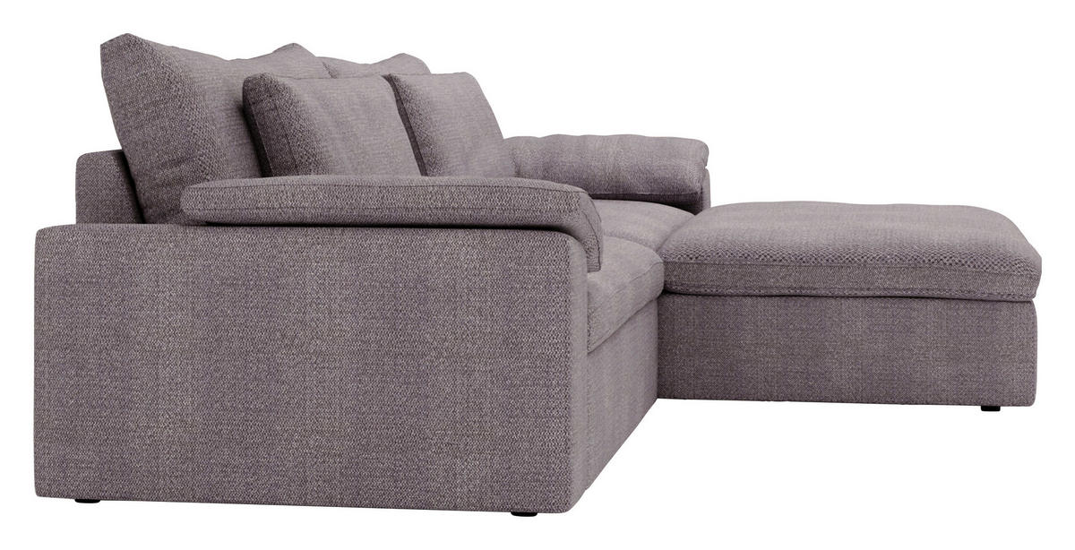 ECKSOFA  in Webstoff Grau, Lila  306/198 cm  - Lila/Schwarz, MODERN, Kunststoff/Textil (306/198cm) - Carryhome