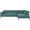 ECKSOFA in Feincord Türkis  280/205 cm  - Türkis/Schwarz, Design, Textil/Metall (280/205cm) - Xora