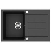 SPÜLE MILA101BL  - Schwarz, Basics, Stein (78/20/50cm) - Visiona