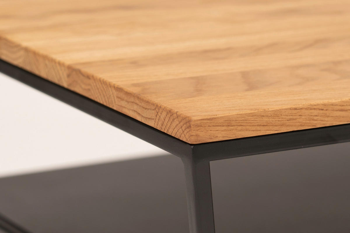 COUCHTISCH in Holz, Metall 100/60/40 cm  - Wildeiche/Schwarz, Trend, Holz/Metall (100/60/40cm) - Boxxx