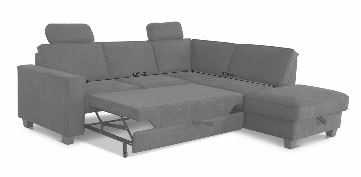 ECKSOFA in Flachgewebe Taupe  - Taupe/Eichefarben, Konventionell, Holz/Textil (236/213cm) - Sit & More